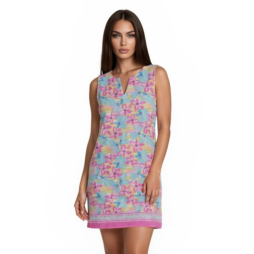 Rezobay‎ Shift Dress Women's Size XL Pink Blue Floral Tropical Resort